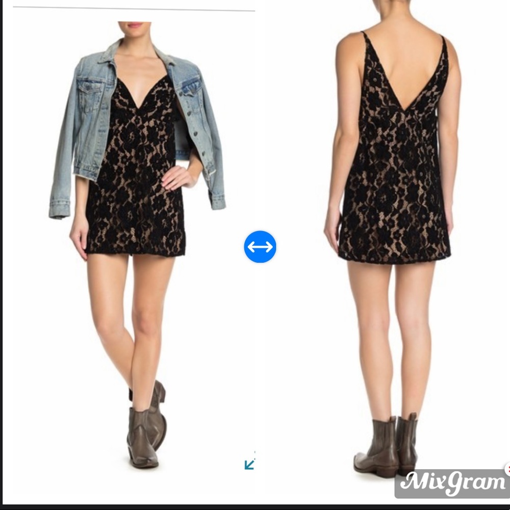 Free People Dangerous Love Lace Mini Dress